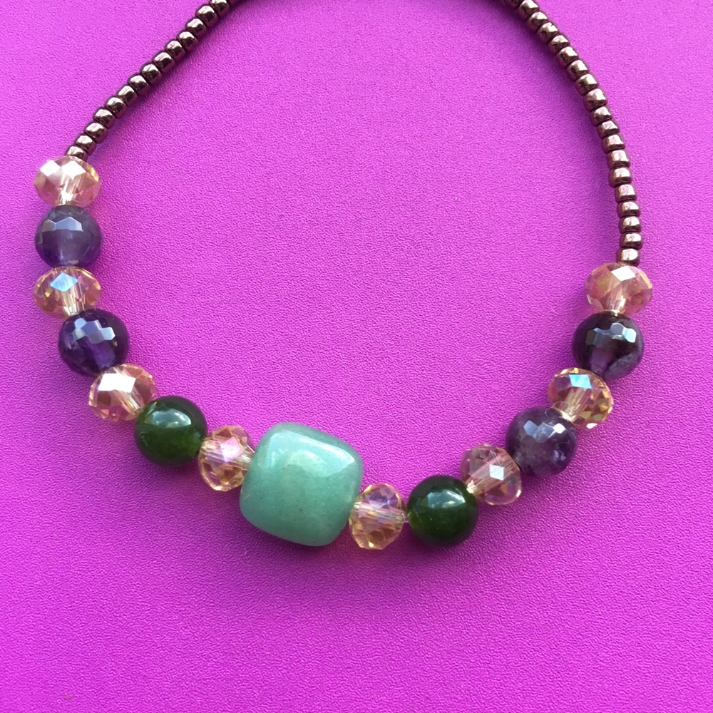 Jade and Swarovski Bracelet